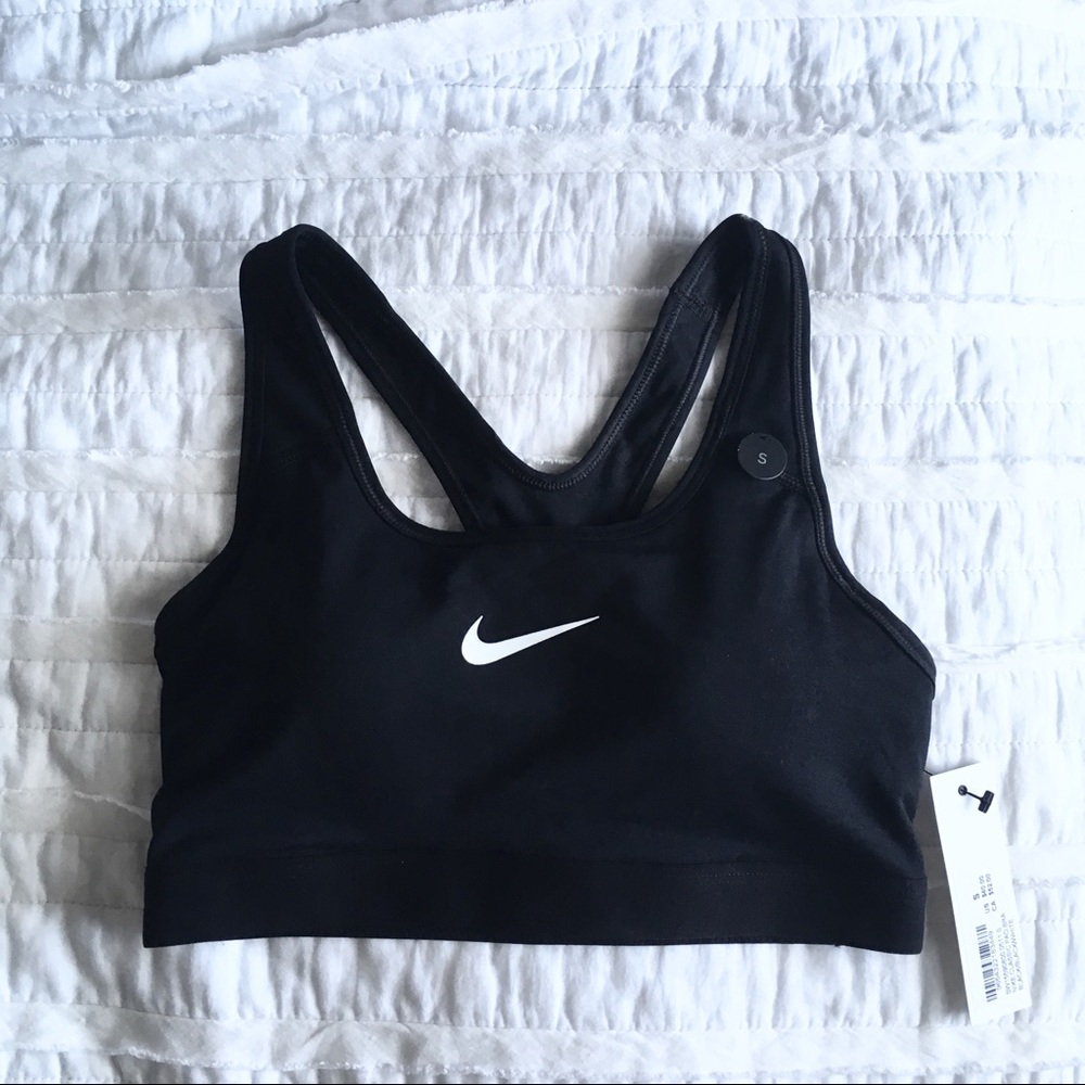 Nike Black Padded Sports Bra Classic Fit NEW